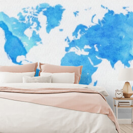 Fototapeta Mapa świata w odcieniach błękitu