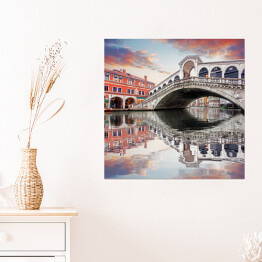 Plakat samoprzylepny Wenecja - Most Rialto i Grand Canal