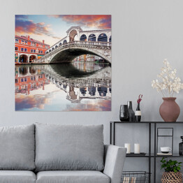 Plakat samoprzylepny Wenecja - Most Rialto i Grand Canal