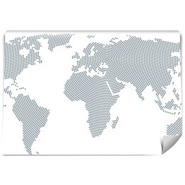 Fototapeta Biało szara mapa świata