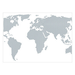 Plakat Biało szara mapa świata