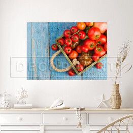Plakat samoprzylepny Zbiór różnych rodzajów czerwonych pomidorów