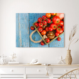 Obraz na płótnie Zbiór różnych rodzajów czerwonych pomidorów