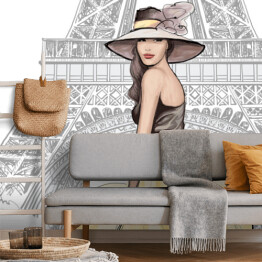 Fototapeta Kobieta z kapeluszem w Paryżu