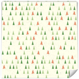 Tapeta samoprzylepna w rolce Zielone i czerwone świąteczne drzewa