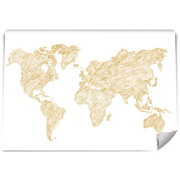 Fototapeta winylowa zmywalna Beżowy szkic mapy świata