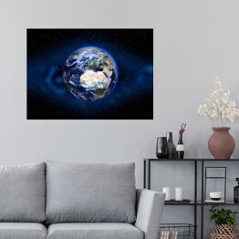 Plakat samoprzylepny Planeta Ziemia na ciemnym tle