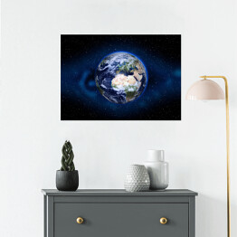 Plakat samoprzylepny Planeta Ziemia na ciemnym tle