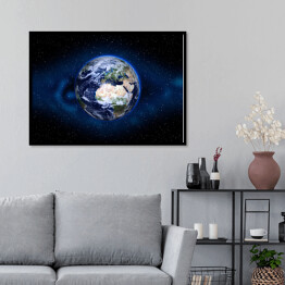 Plakat w ramie Planeta Ziemia na ciemnym tle