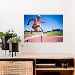 Plakat Lekkoatletka - skoki przez płotki