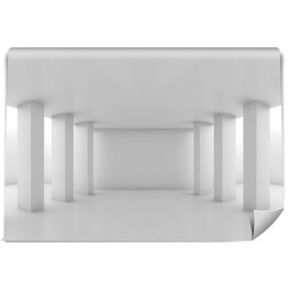 Fototapeta winylowa zmywalna Szeroki przestrzenny korytarz z kolumnami 3D