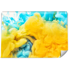 Fototapeta winylowa zmywalna Przeplatający się żółty i niebieski puch