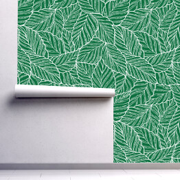 Tapeta samoprzylepna w rolce Elegancki zielony wzór liści