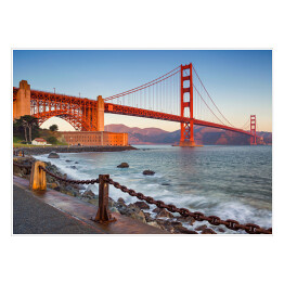 Plakat samoprzylepny San Fransisco, Kalifornia podczas wschodu słońca