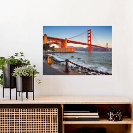 Plakat samoprzylepny San Fransisco, Kalifornia podczas wschodu słońca