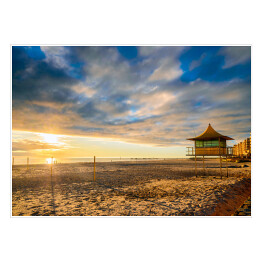 Plakat samoprzylepny Glenelg Beach o zachodzie słońca