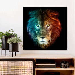 Plakat w ramie Fantazyjny lew w ciemnych kolorach