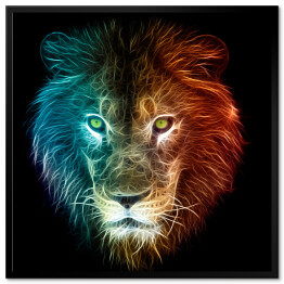 Plakat w ramie Fantazyjny lew w ciemnych kolorach