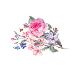 Plakat Kolekcja ślicznych róż - akwarela