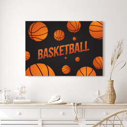 Piłki do gry w koszykówkę - ilustracja z napisem