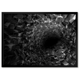 Plakat w ramie Abstrakcyjny cyfrowy ciemny tunel