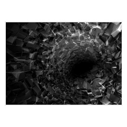 Plakat samoprzylepny Abstrakcyjny cyfrowy ciemny tunel