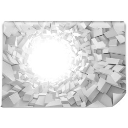 Fototapeta winylowa zmywalna Tunel wyłożony geometrycznymi bryłami 3D