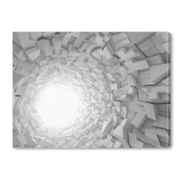 Obraz na płótnie Jasny tunel 3D o nierównych ścianach
