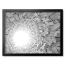 Obraz w ramie Jasny tunel 3D o nierównych ścianach