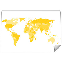 Fototapeta winylowa zmywalna Mapa świata z wielokątów w odcieniach koloru żółtego