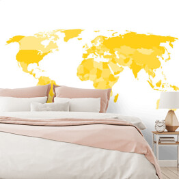 Fototapeta samoprzylepna Mapa świata z wielokątów w odcieniach koloru żółtego