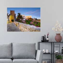 Plakat samoprzylepny Ruiny starożytnej agory i muru miejskiego miasta Kos