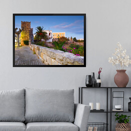 Obraz w ramie Ruiny starożytnej agory i muru miejskiego miasta Kos