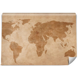 Fototapeta winylowa zmywalna Mapa świata na starym kawałku papieru
