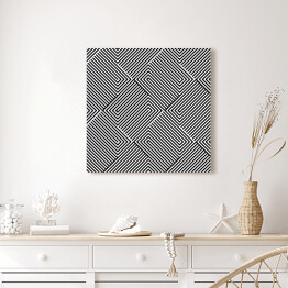 Obraz na płótnie Mozaika z kwadratów w czarno białe linie
