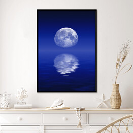Plakat w ramie Księżyc odbijający się w morzu