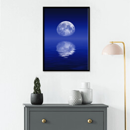Plakat w ramie Księżyc odbijający się w morzu
