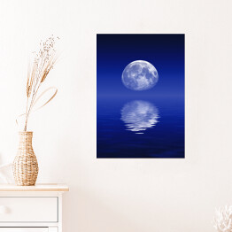 Plakat samoprzylepny Księżyc odbijający się w morzu