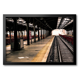 Obraz w ramie Pociąg na stacji Hoboken w New Jersey