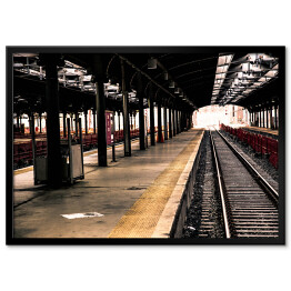 Plakat w ramie Pociąg na stacji Hoboken w New Jersey