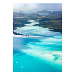 Plakat samoprzylepny Whitsundays z lotu ptaka, Queensland, Australia