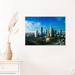 Plakat samoprzylepny Panorama Warszawy w pięknych kolorach