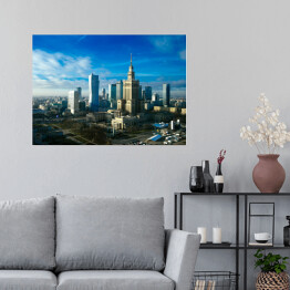 Plakat Panorama Warszawy w pięknych kolorach
