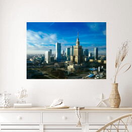 Plakat Panorama Warszawy w pięknych kolorach