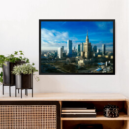 Obraz w ramie Panorama Warszawy w pięknych kolorach