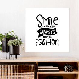 Plakat samoprzylepny "Uśmiech jest zawsze w modzie" - typografia