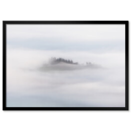 Plakat w ramie Poranna mgła nad lasem