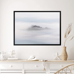 Obraz w ramie Poranna mgła nad lasem