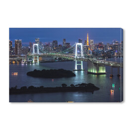 Obraz na płótnie Panorama most nocą, Tokio, Japonia
