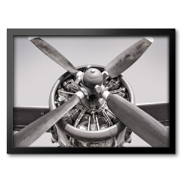 Obraz w ramie Silnik starego samolotu w kolorze szarym